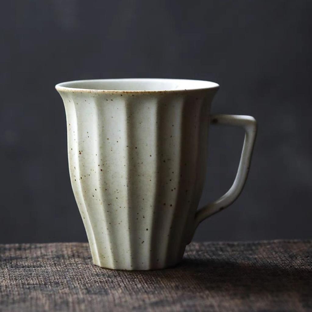 Handmade Cutting Cup Retro Mug Daily Large Capacity Water Cup Coarse Pottery Coffee Cup Home Office Cup