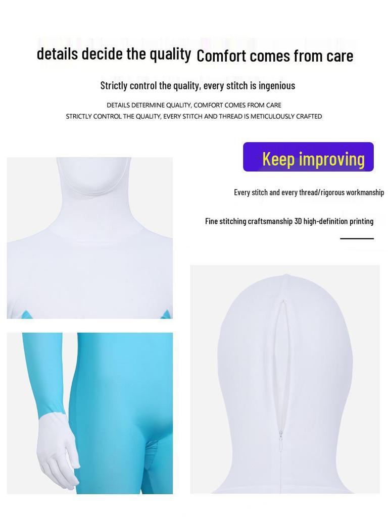 Frozone Full-Body Cosplay Suit - High Elasticity for Halloween Role-Playing