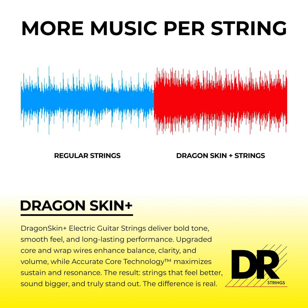 DR Strings DRAGON Electric Guitar Strings with Quantum Nickel Wound Strings (D-R) SKIN+ (DEQ-11)