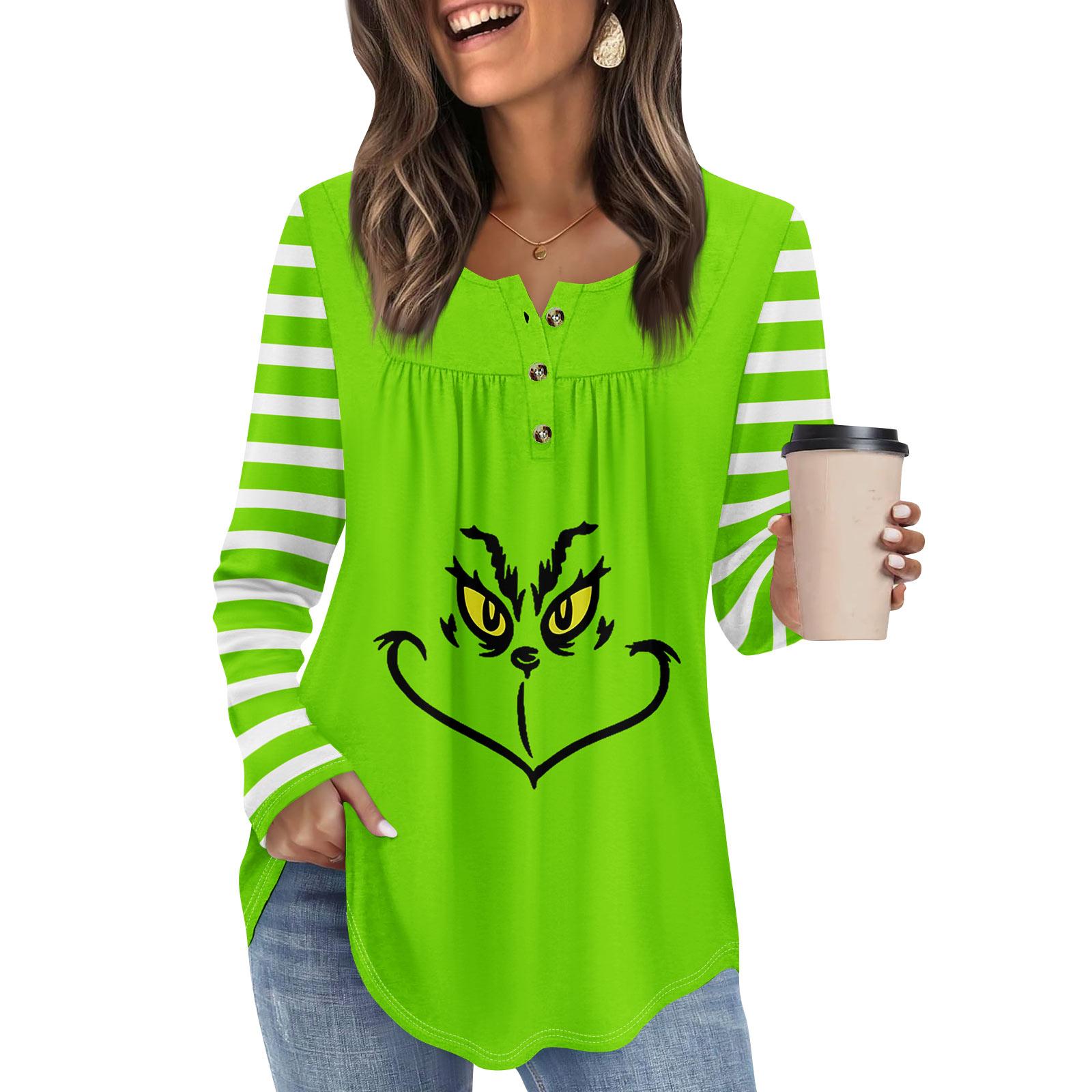 

Женская туника с длинным рукавом, свободные топы, повседневные топы оверсайз, плиссированная туника, застегивающаяся на пуговицы, повседневные женские топы с принтом XL