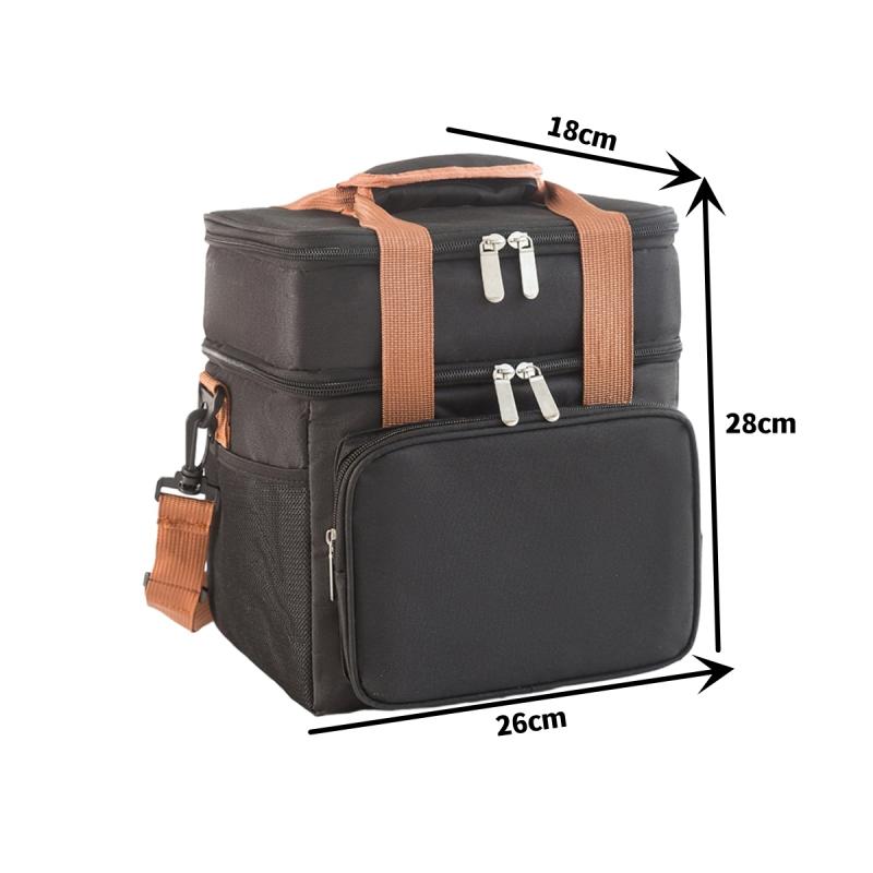Çift Katmanlı Yalıtımlı Öğle Yemeği Çantası Yüksek Kapasiteli Piknik Bento Kutusu Yemek Kese Gıda Termal Soğutucu Teslimat Çantaları Kadın Erkek için