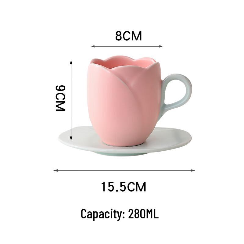 

Retro Tulip Ceramic Coffee Cup Set
