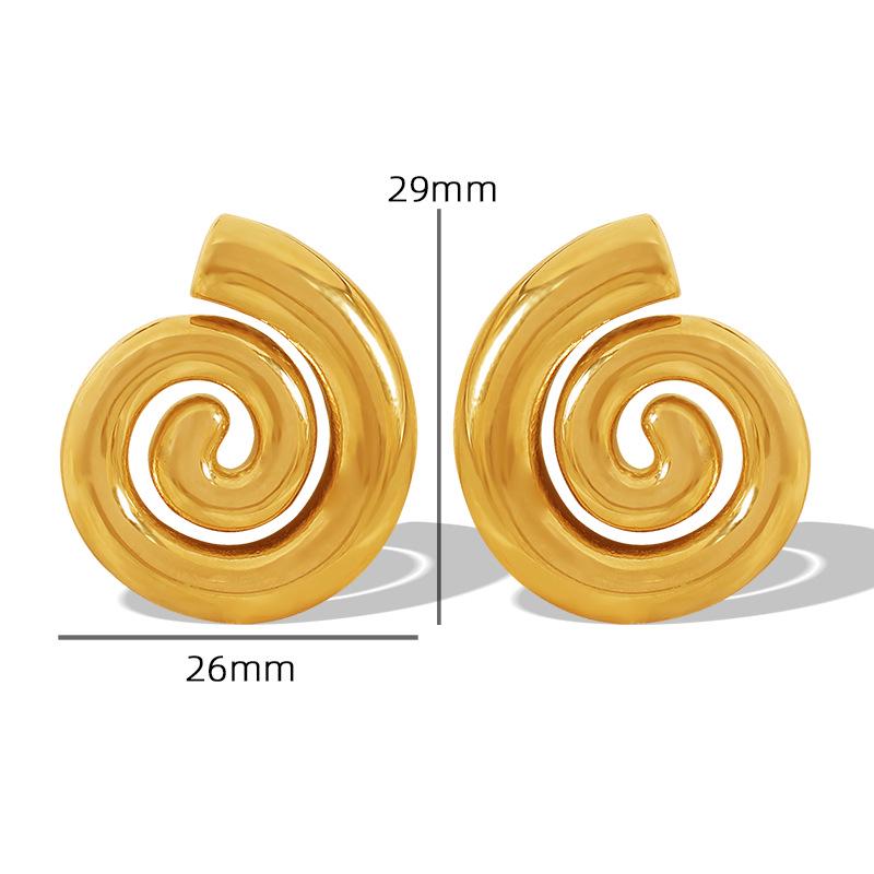 

Ретро титановые серьги-конки, покрытые 18-каратным золотом: Высококлассный европейский и американский стиль