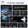 aigo U356 32GB USB 3.2 Dual-Port Type-C Flash Drive