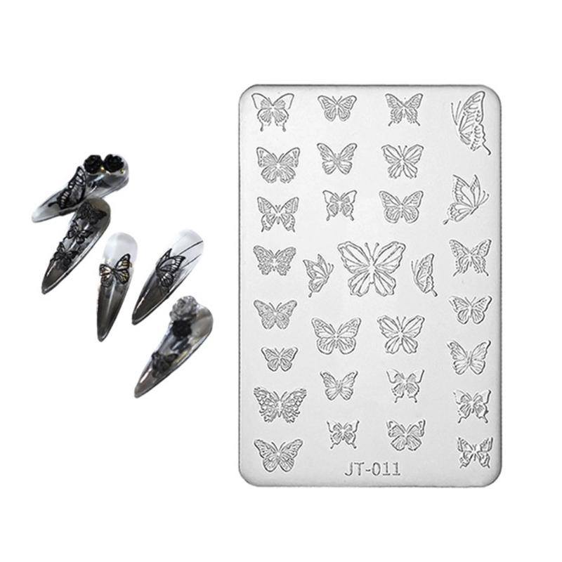 Food Grade Silicone Nail Art Mold With Floral 3D Embossed Design Nail Stamp For Easy DIY Beautiful Creation
