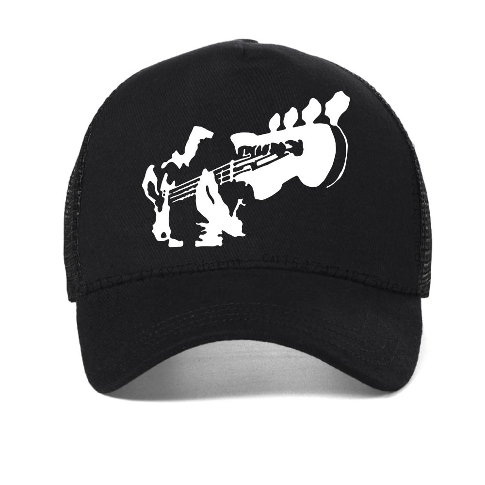 Funny Electric Bass Guitar Baseball Cap Music Hip Hop Rock Musician Guitarist Hip Hop Cap Adjustable Mesh Hats For Man