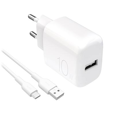 Ładowarka Sieciowa USB-A PROLITE 10W Z Kablem USB-A - USB-C 1.2m - Biała