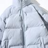 Men Cotton Coat Stand Collar Long Sleeve Solid Color Loose Fit Coat with Pockets Thickened Warm Quilted Outwear