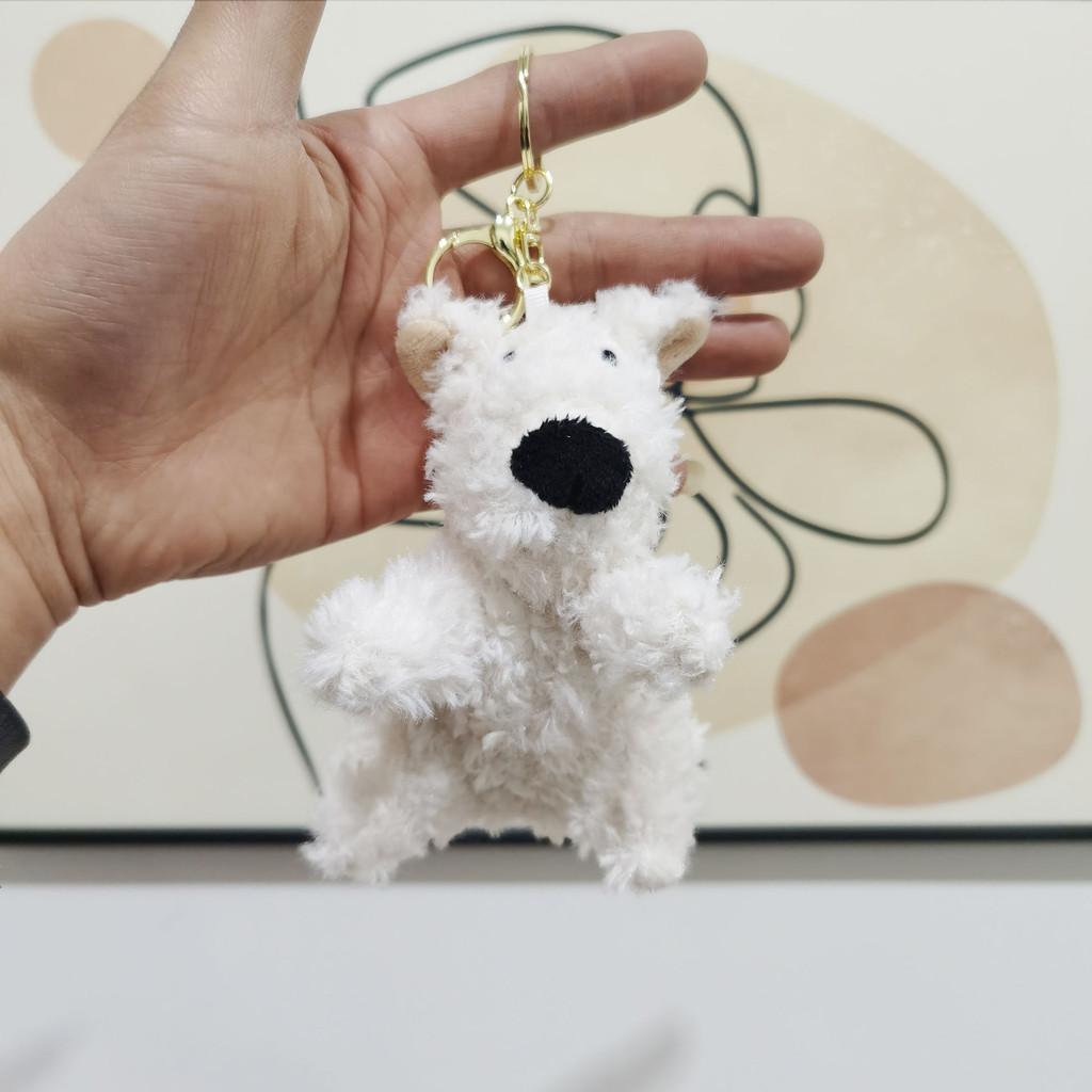Adorable West Highland Terrier Plush Keychain Cute Couple Bag Charm Doll Toy
