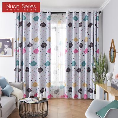 1PC Nuan Series 70-80% Blackout Ins Style Cute Cloud Thin Gauze Curtains Blackout Curtains for Bedroom Living Room Home Decor