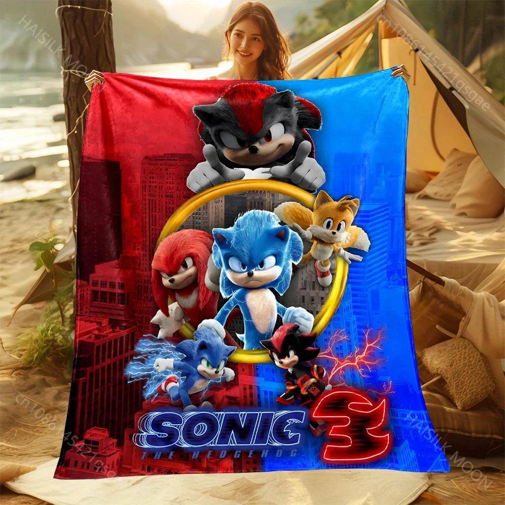 Speedy Hedgehog Print Throw Blanket for Home  Travel Soft Comfortable Cartoon Blanket for Adults Kids Great Gift Idea
