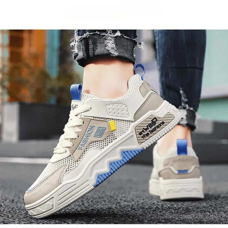 Men Shoes 2025 New Summer Breathable Mesh Shoes Versatile Casual Shoes Soft Sole Height Increasing Sneakers Zapatillas Hombre