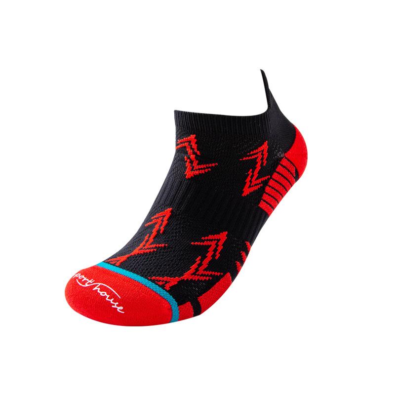 Men's Professional Marathon Running Sports Thick Towel Bottom Sweat Absorbing and Shock Absorbing Short Boat Socks
