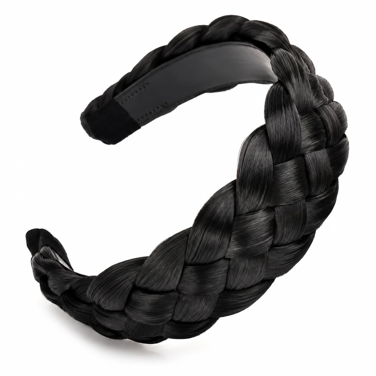 Samyak Synthetic Hair Braided Hair Band 4 Plaited Headband For Women & Girls Fashion Hair Accessory (Black)