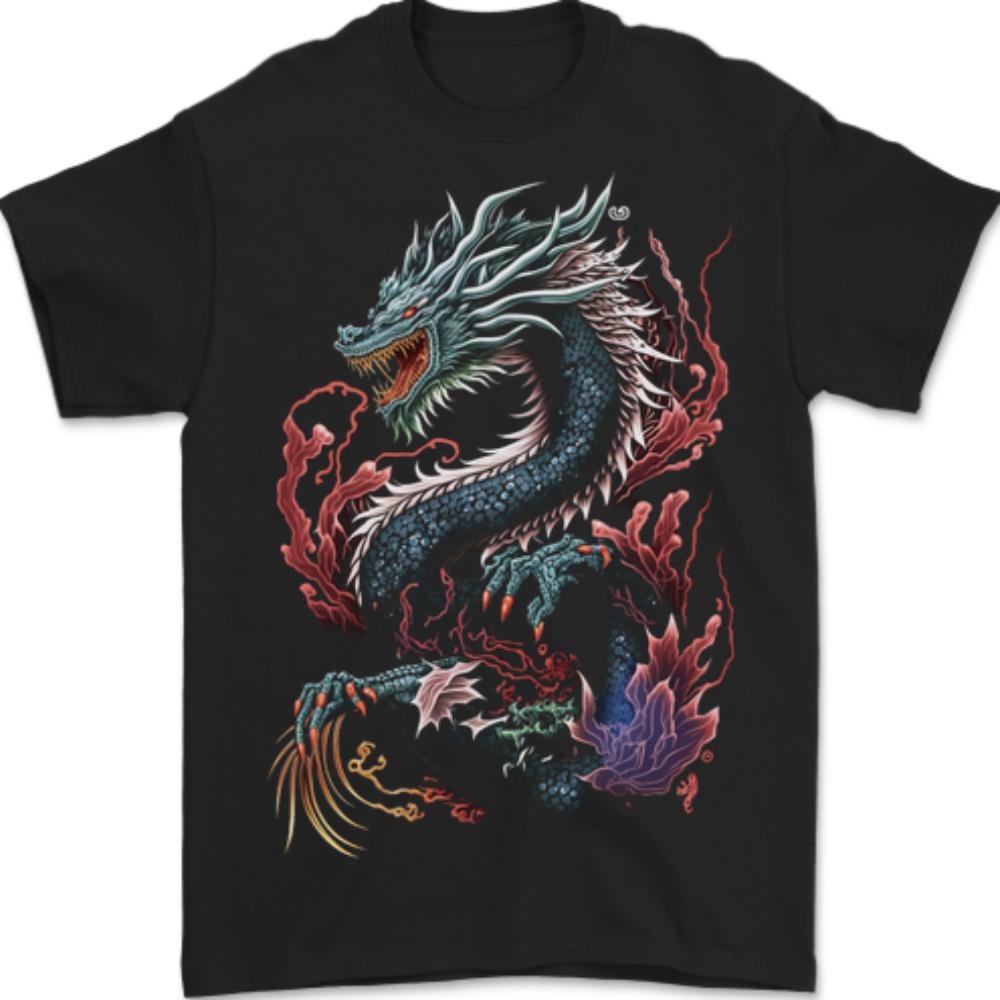 Fantasy Fuego Dragón 7 Hombre Camiseta 100% Algodón XXXXL