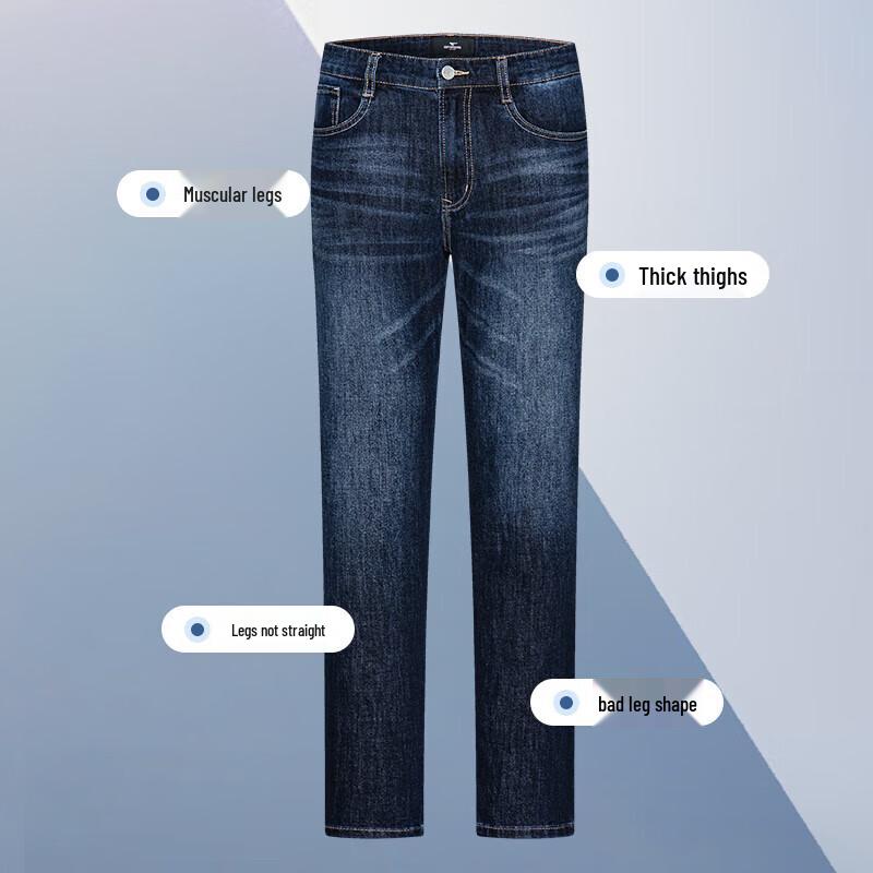 Septwolves Men's Washed Stretch Straight-Leg Jeans