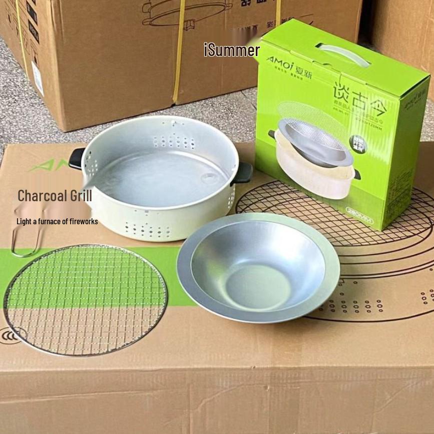 

Многофункциональный уличный походный чайник для кипячения воды, гриль для барбекю с небольшой решеткой для угля