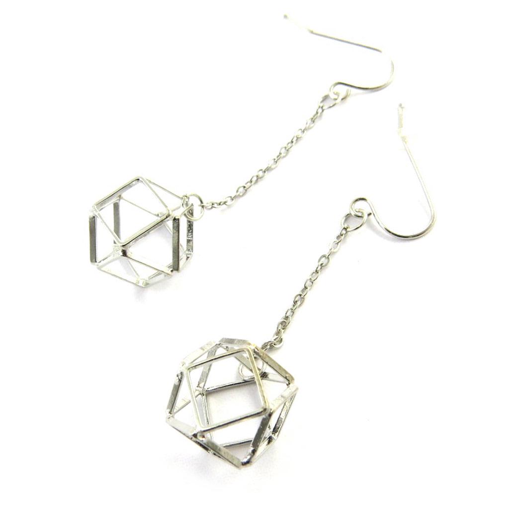 Les Trésors De Lily [M9311] - Silver 'Choreography' Designer Loops (geometric)