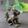 Antique Copper Lion Statue Ornaments Solid Bronze China Lions Study Room Brass Desktop Paper weight Vintage Home Decorations