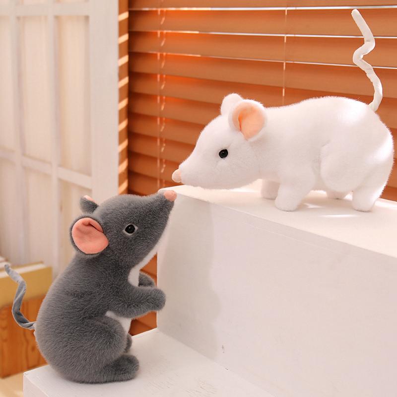 Lovely Soft Plush Simulation Mouse Doll Stuffed Rat Plushie Realistic Animal Toy Mascot Children's Toys Home Decoration Gift