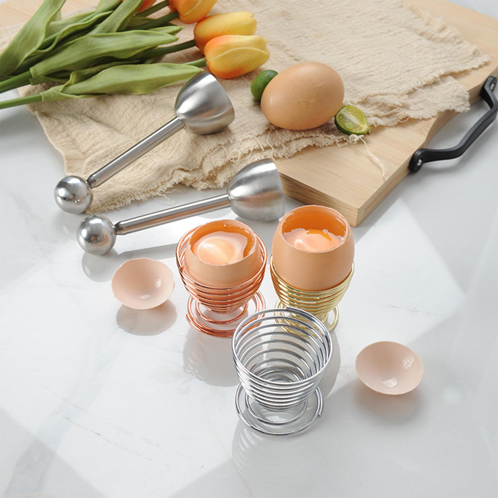 Stainless Steel Egg Bottle Opener Kitchen Egg Opener Tool Egg Cracker for Touch Egg Opener Egg Separator Egg Opener_Primary Colors