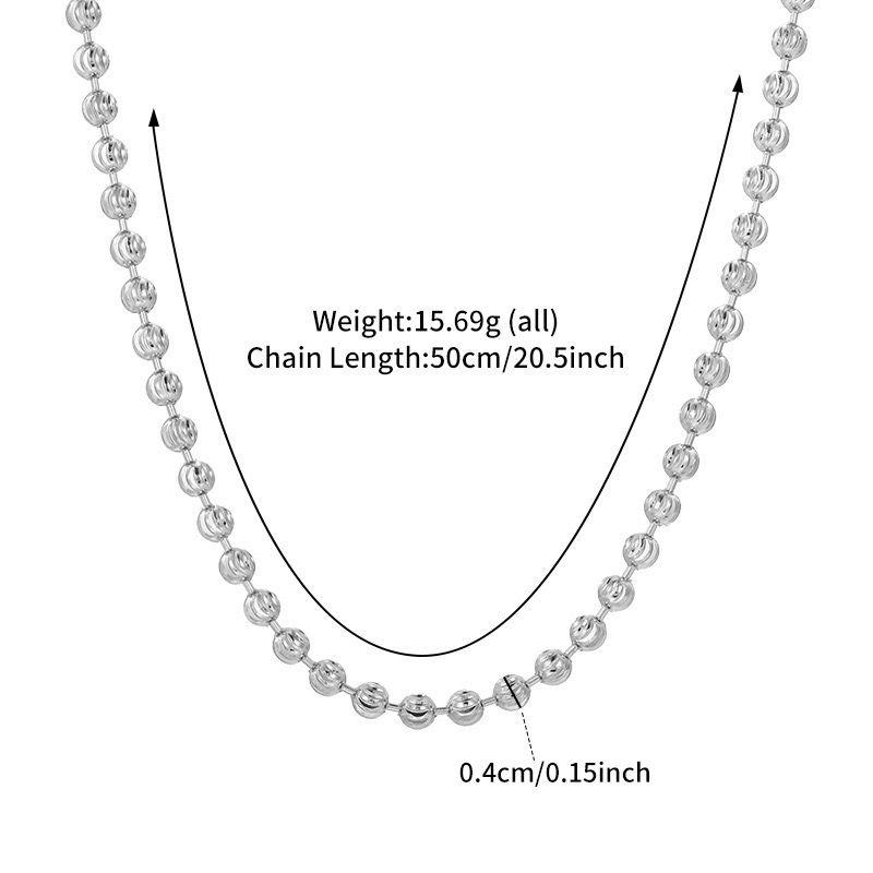 XP Jewelry -- 50 cm x 4 mm Gold Plated 18 k / White Beads Necklaces for Women Men Fashion Jewelry