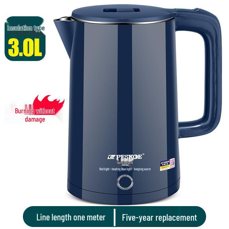 Durable Stainless Steel Electric Kettle - Large Capacity, Insulated, Thermostatic, New Model for Home Use