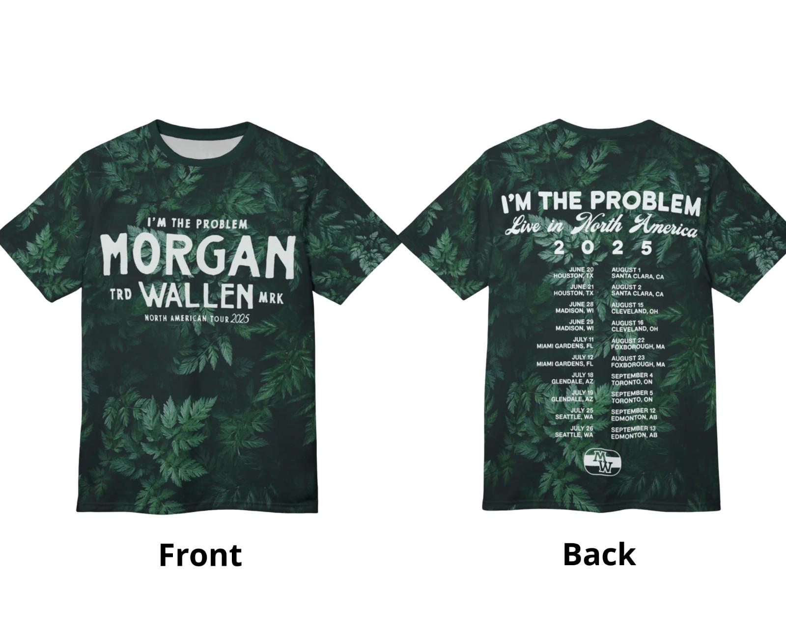 Morgan Wallen Signature Green Forest Tour T-Shirt M