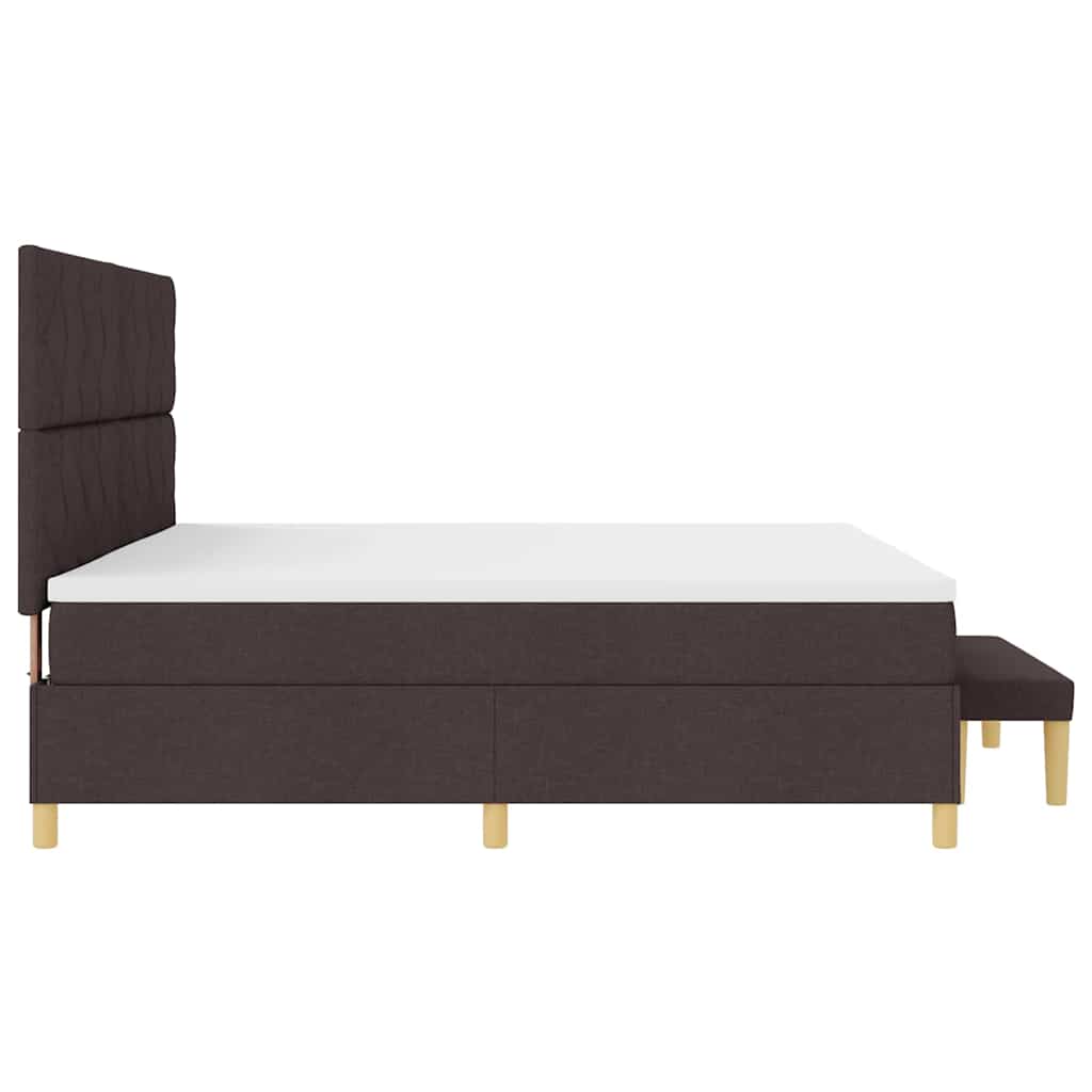 Box Spring Bed with Mattress Dark Brown 200 x 200 cm Fabric