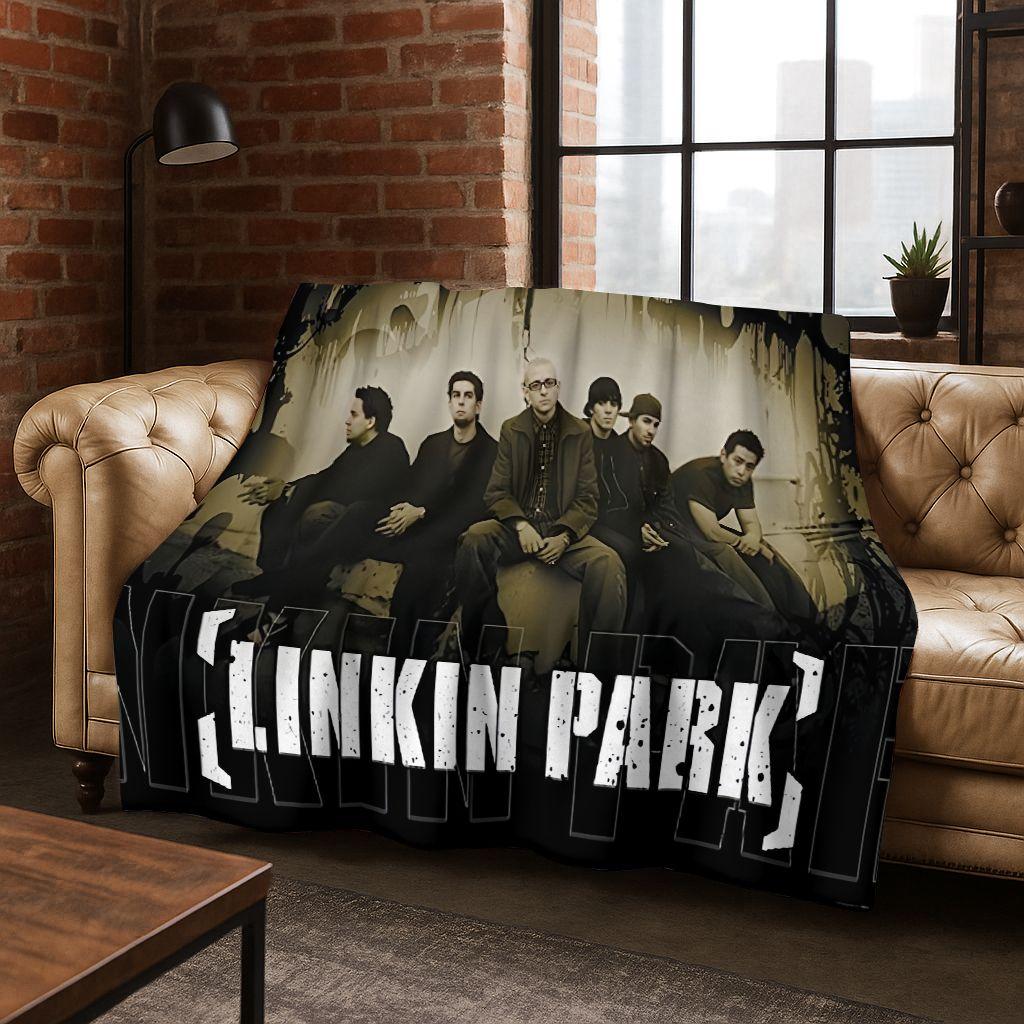 Classic L-Linkin Park Sign Rock Band Art Flannel Blanket,Cozy Soft Throw Blanket for Home Bedroom Bed Sofa Picnic Cover Gift Kid