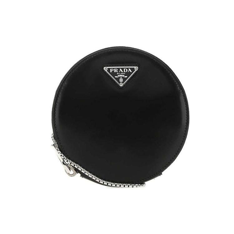 

Новая круглая кожаная сумка PRADA, сумка через плечо, унисекс, черная 1NR003ZO6-F0002 11.9*2.0*11.9CM