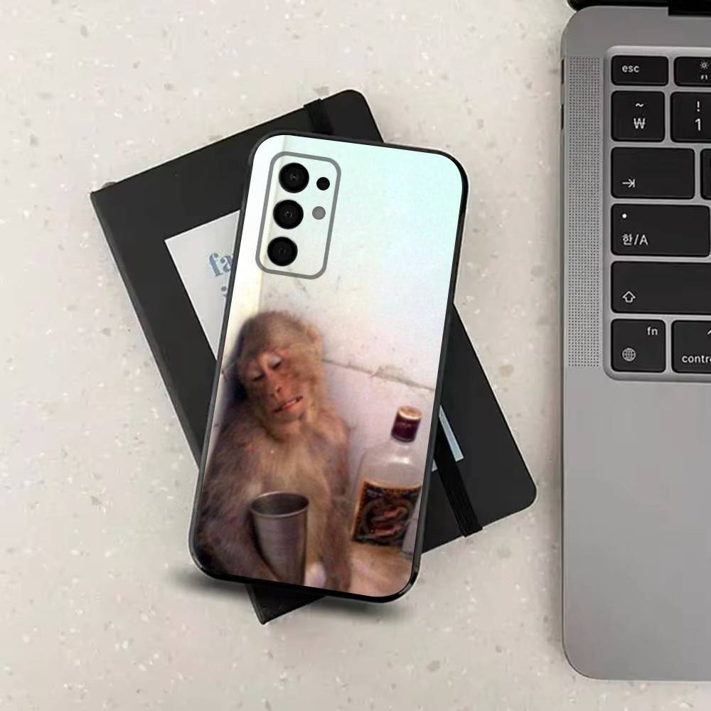 Cute Funny Monkey For Samsung Galaxy A73,31,71,53,32,72,Note,22,41,8,9,52,J7,Soft Black Silicone Cover Case