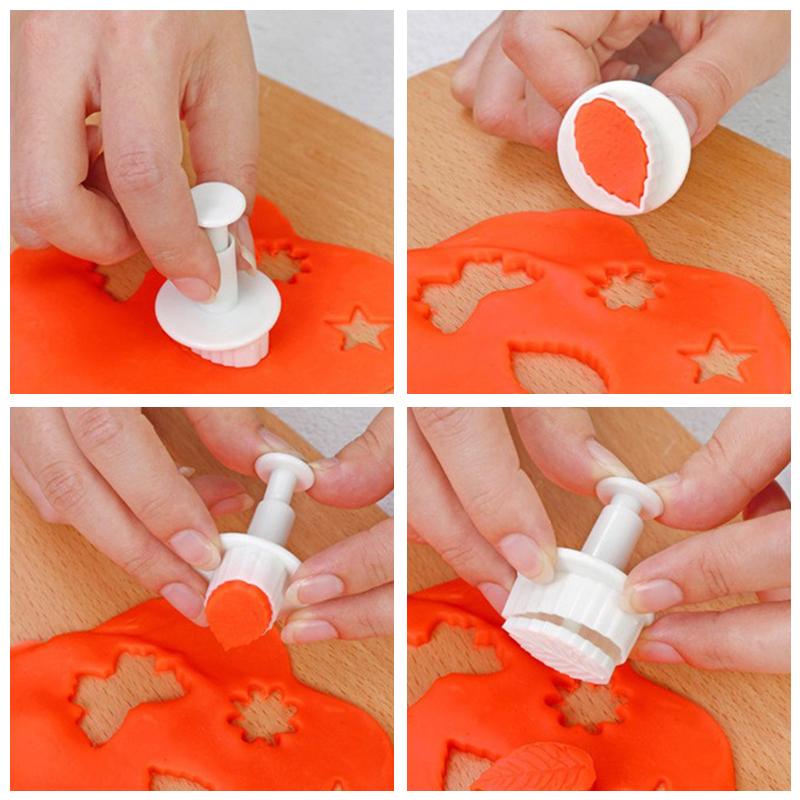 Geometric Pressing Spring Mold Handmade DIY Cutters for Biscuit Cookie Fondant Cake Heart Round Star Square Decorating Tools ZYF