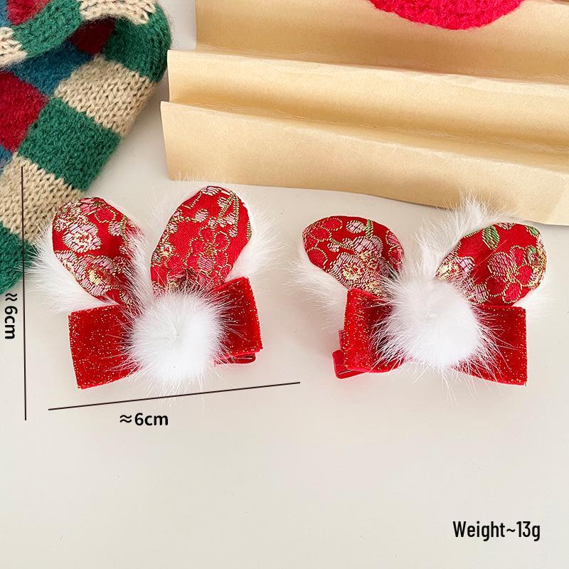 Festive Red New Year Headdress for Girls