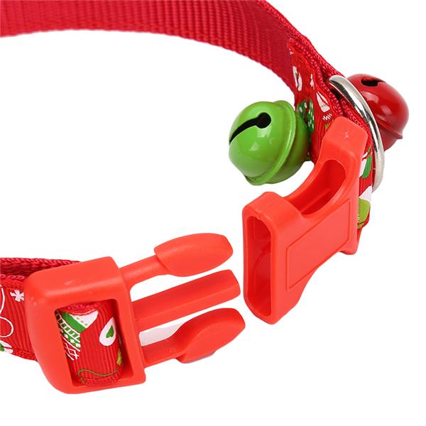 Dog Collar Pet Collar Pet Supplies Christmas with Red and Green Bells