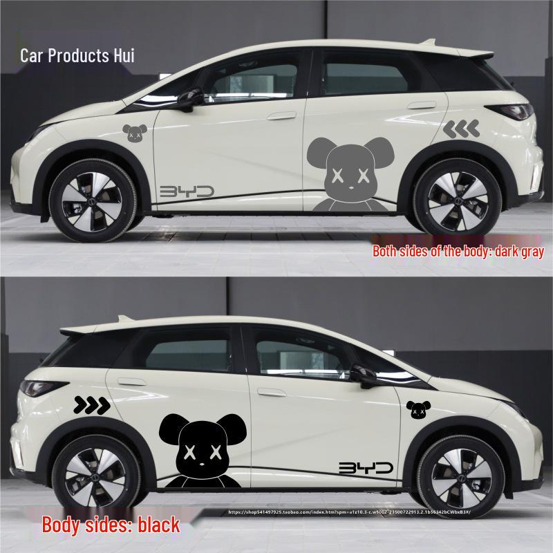 BYD Dolphin Side Body Stickers: Violent Bear Design for Scratch Cover and Decoration