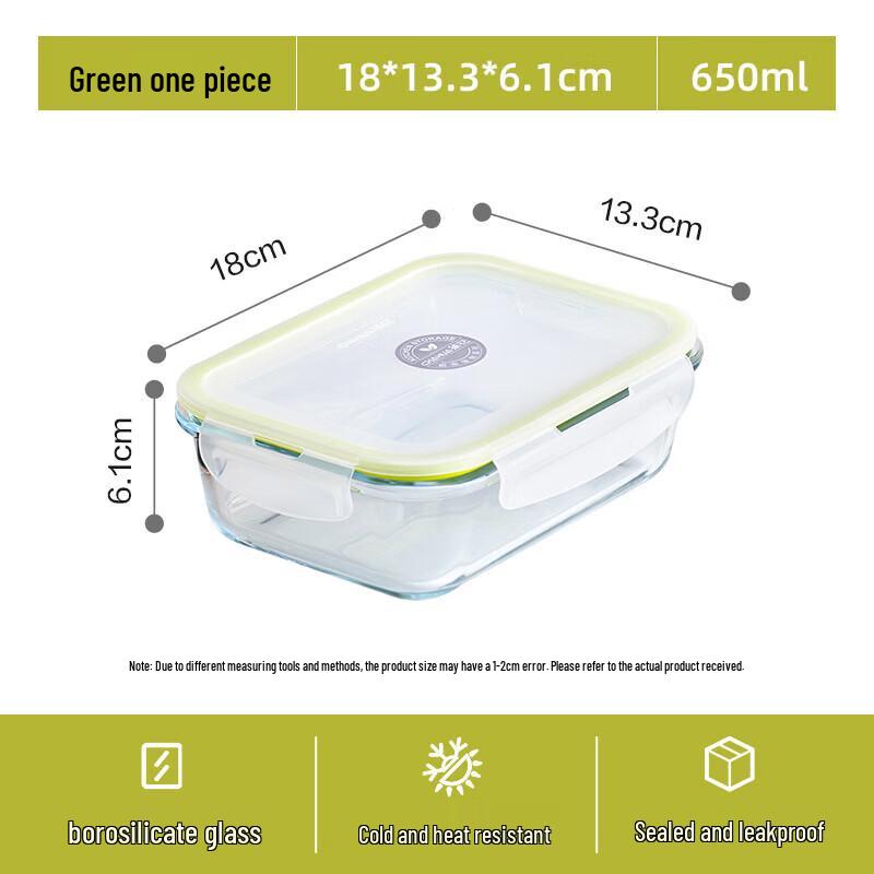 CHAHUA 650ml Heatable Glass Food Storage Container