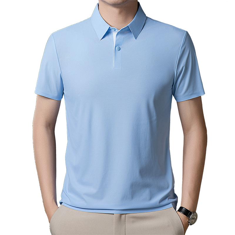 Short Sleeved Polo Shirt Men's Short Sleeved T-shirt Men's Solid Color Short Sleeved Pullover Sweatshirt Simple Polo Shirt Men's Short Sleeved T-shirt