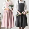 Cotton Linen Minimalist Apron, Horticultural Flower Shop Work Dress, Kitchen Apron Temperament Commuter for Handmade Restaurant