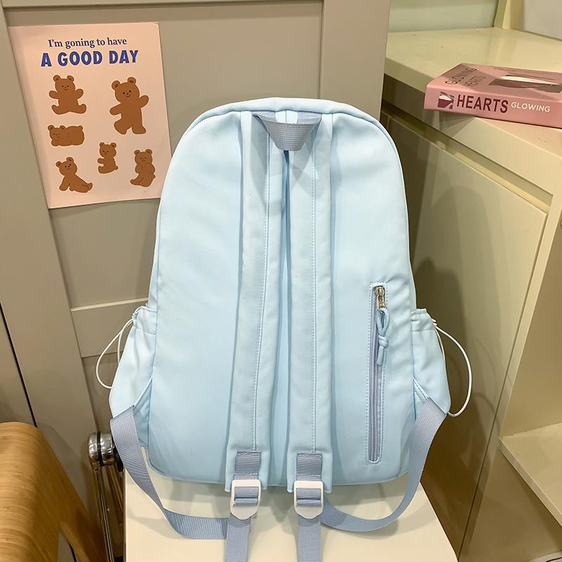 Tecknad Broderi Student Skolväska Dam Stor Kapacitet Ryggsäck