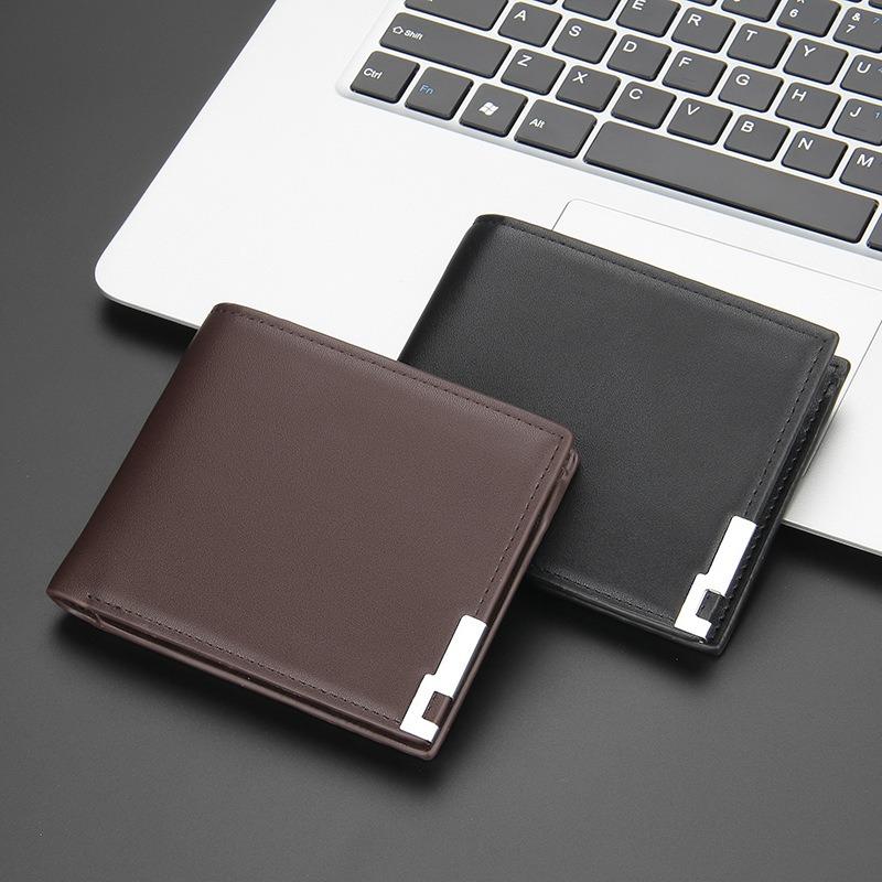 Men's Short Wallet Iron Edge Blue Card Bag Men's Horizontal Small Wallet