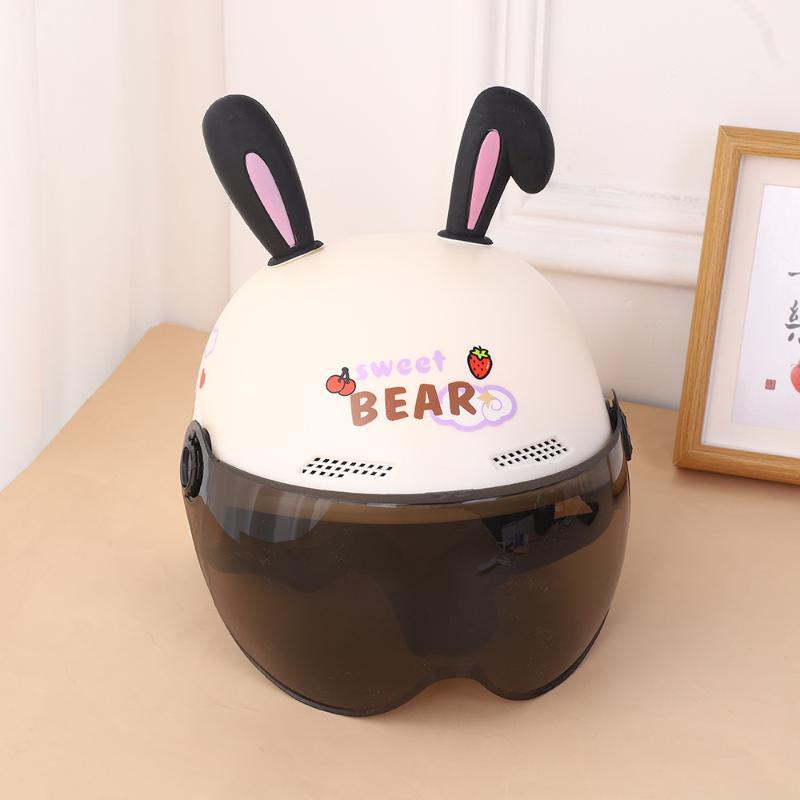 1Pair/Set Cute Rabbit Ears Motorcycle Helmet Waterproof Motocross Full Face Off Road Helmet Accessories Sticker Auto Styling