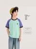 2026 Boys' Summer Loose Casual Color Block T-shirt - Breathable, Sweat-Wicking, Fashionable Short Sleeve