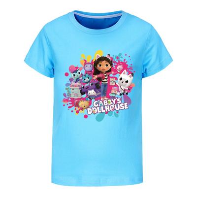 Kawaii  T-shirt for Baby Girls Gabby Cats T Shirts Kids 2025 Summer Tee Boys Short Sleeve Tops Children Clothing