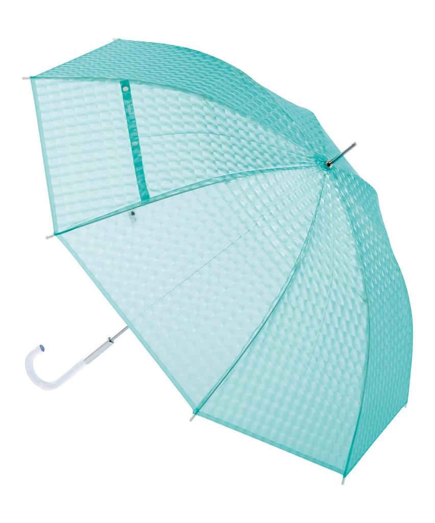 Estaa MOONBAT Glitter 3D Vinyl Umbrella, Lightweight and Transparent, 60cm, Women's, Green
