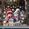 1PC Christmas Snowman Window Sticker Static Cling Sticker Durable No Glue Suitable for Christmas New Year Home Decoration