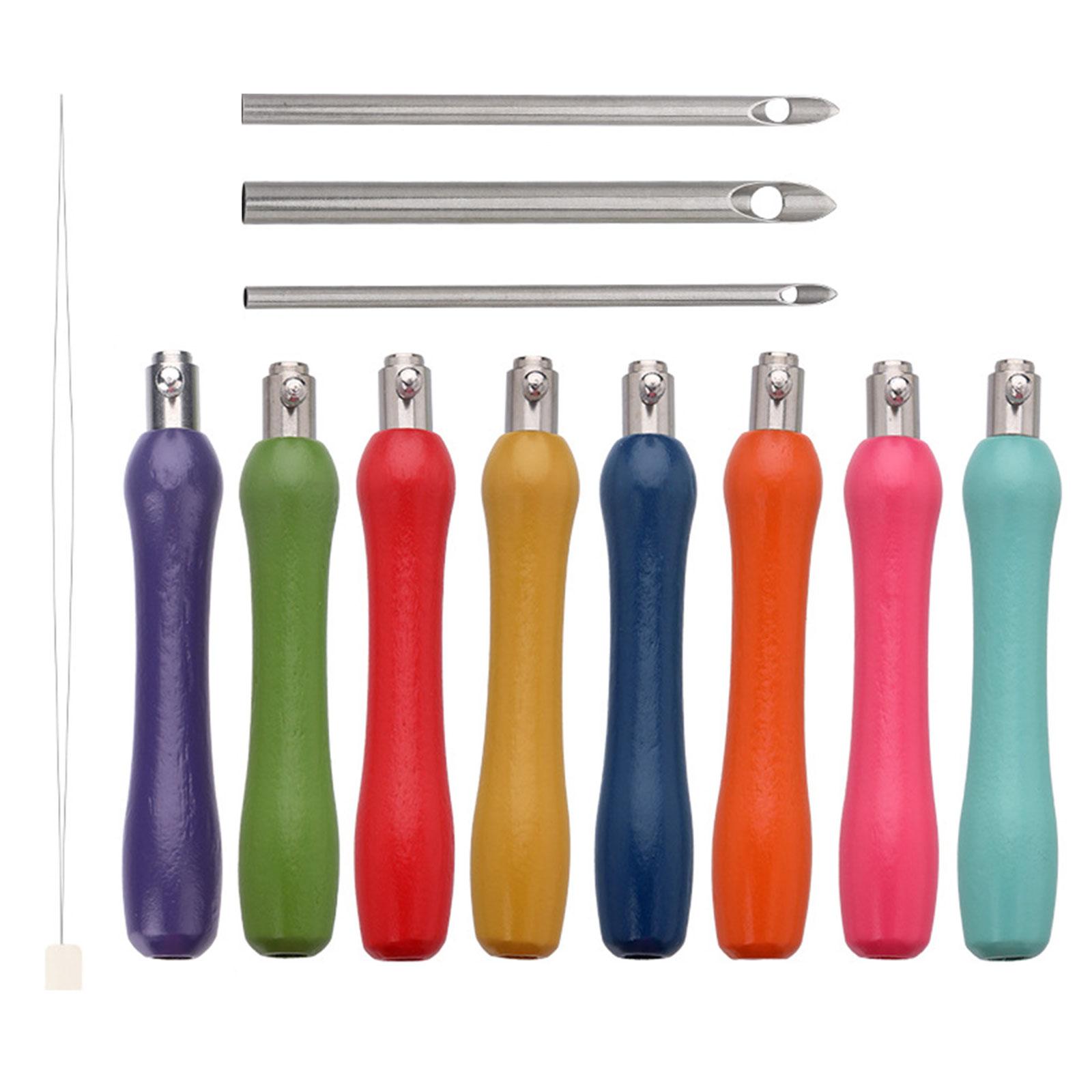 

Набор из 5 игл для прокалывания ткани, набор игл для вышивания со сменной головкой, многофункциональный набор инструментов для прокалывания ткани разноцветный