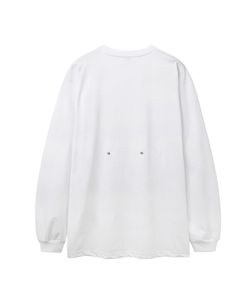 Lense Snap Button Oversize Tee White