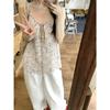 Korean sweet broken flower sling vest women's summer new loose age-reducing top outer wear