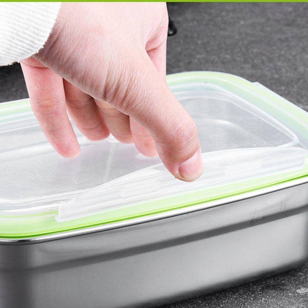 Stainless Steel Fresh-keeping Box Sealed Bento Box Refrigerator Freezer Storage Box  Camp Supplies